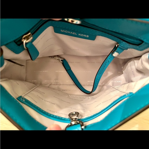 RARE Michael Kors Floral Sequined Leather Satchel - Picture 10 of 10